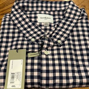 NWT Goodfellow & Co Men's Northrop Gingham Check Button Down Shirt Spring 4XL